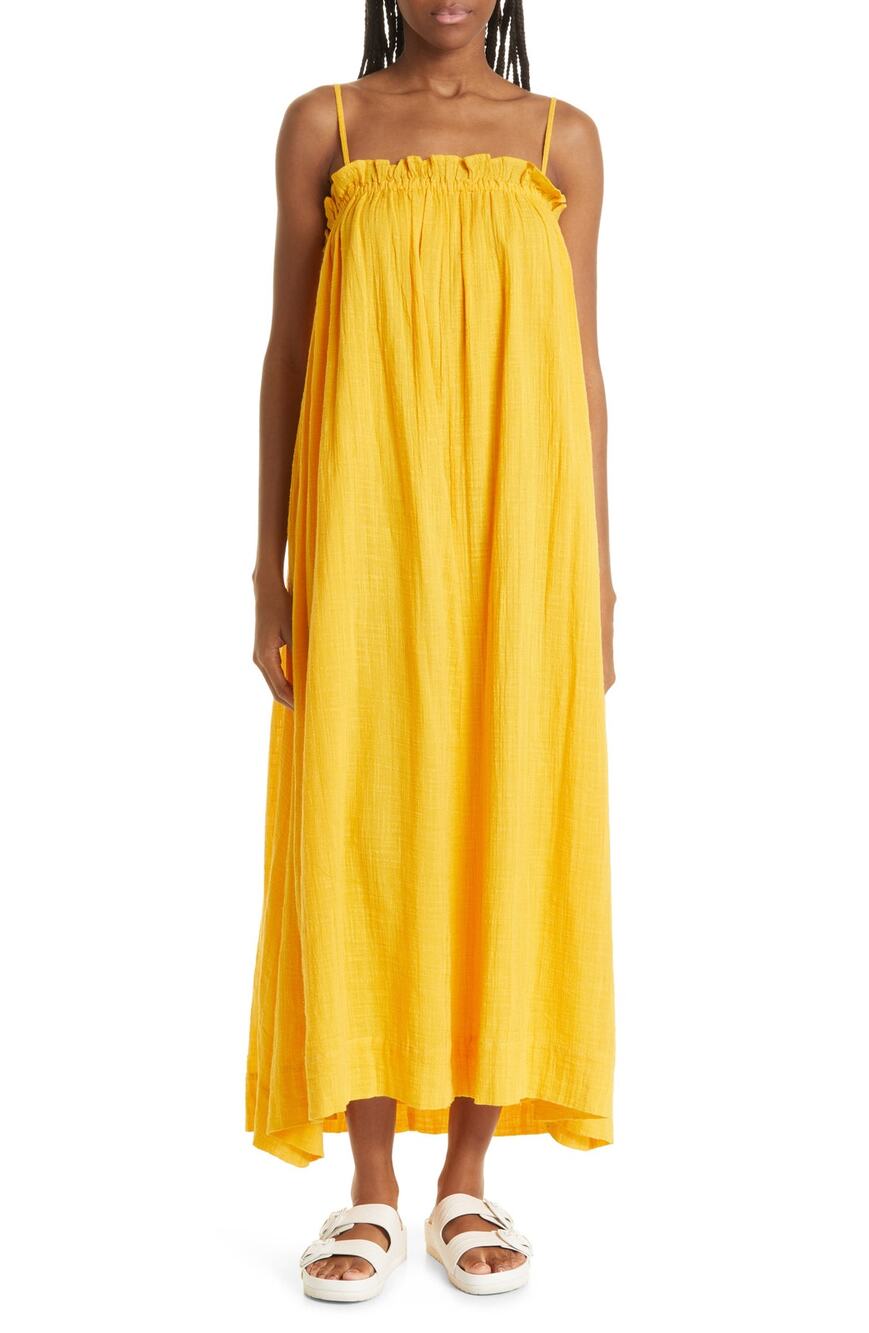Apiece Apart Organic Yellow Pina Maxi Dress Size M